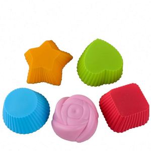<b>Silicone</b> <b>Baking</b> Cups <b>Silicone</b> Molds Including Round Square Flower Reusable - Product Image 4