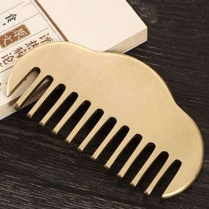 Hochwertiges Metall Kupfer <span class=keywords><strong>Gua</strong></span> <span class=keywords><strong>Sha</strong></span> Kamm Kopfhaut Kopf massage Messing Haar kratz kamm für Hals und Körper Spezial geschenke - Product Image 2
