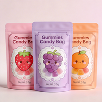Sachet refermable à fermeture éclair en Mylar de 250g, imprimé sur mesure, résistant à l'humidité, pour bonbons, snacks et aliments