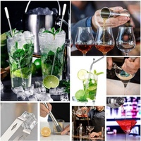 Ensemble d'outils de bar à cocktails en acier inoxydable de 19 pièces, support en acrylique détachable, capacité de 550 ml, style traditionnel