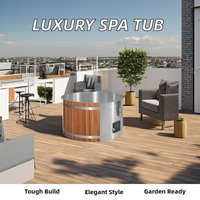 Bain à remous extérieur en cèdre au design moderne, style traditionnel pour 2 personnes