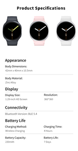 Reloj Inteligente Mini HD8 de 360*360, Resistente al Agua, Monitor de Actividad Física, Presión Arterial, Sueño, <span class=keywords><strong>Asistente</strong></span> de Voz <span class=keywords><strong>con</strong></span> IA para Android - Product Image 5