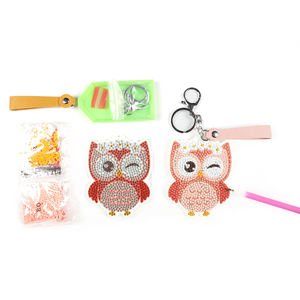 3D hiboux DIY Diamant Art <span class=keywords><strong>Peinture</strong></span> Kits À La Main Porte-clés Jouet Porte-clés Éducatif Et Créatif Pâte Jouets pour Enfants Garçons Et Filles - Product Image 3