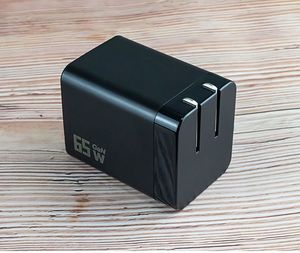 65W GaN Charger <b>with</b> Retractable Cable <b>USB</b> C US EU AU UK <b>Plugs</b> Wall Charger Block for All Phones - Product Image 2