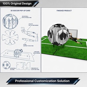 3D Soccer Pop Up Greeting <b>Card</b> Handmade Paper <b>Card</b> Custom Design Football Theme <b>Gift</b> <b>Card</b> - Product Image 2