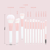 Ensemble de 12 pinceaux de maquillage de haute qualité, faits à la main, avec strass roses, à prix bas, ensemble de pinceaux de maquillage rose privé