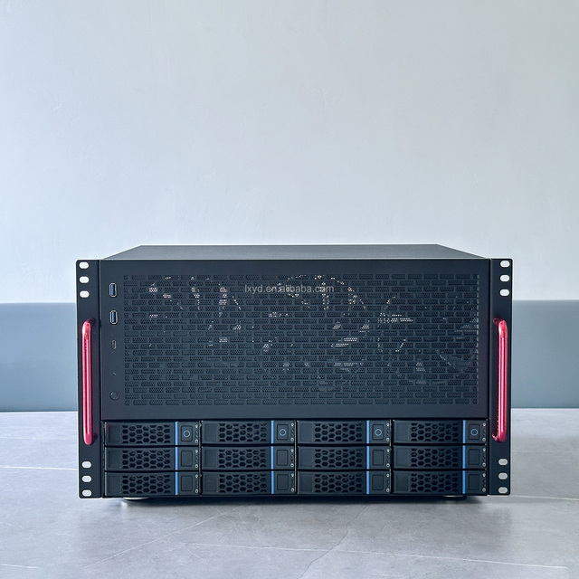 12-Bay 6U Rackmount NAS Case for Home Lab, EATX Motherboard Support, 8  PCIe Slots, ATX PSU, AIO & 360mm Liquid Cooling Ready