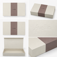 Boîtes cadeaux magnétiques rigides personnalisées en carton plat, avec bande de logo en creux, pour emballage de luxe de crèmes et de produits de sommeil en soie