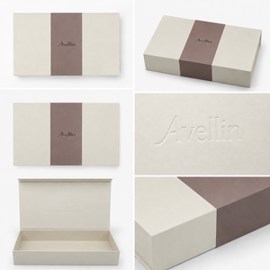 Boîtes cadeaux magnétiques rigides personnalisées en carton plat, avec bande de logo en creux, pour emballage de luxe de crèmes et de produits de sommeil en soie - Product Image 4