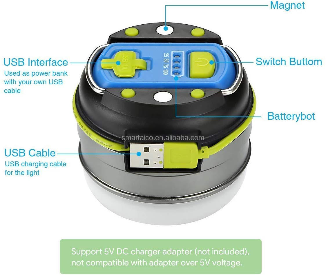 Double Usb Énergie Solaire Camping Lampe De Poche Boîtier Batterie