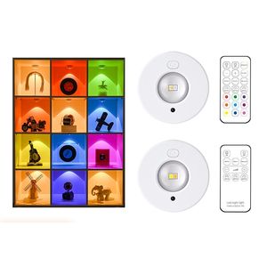 תאורת לד עגולה מגנטית עם שלט רחוק, עמעום, RGB, נטענת לארון - Product Image 1