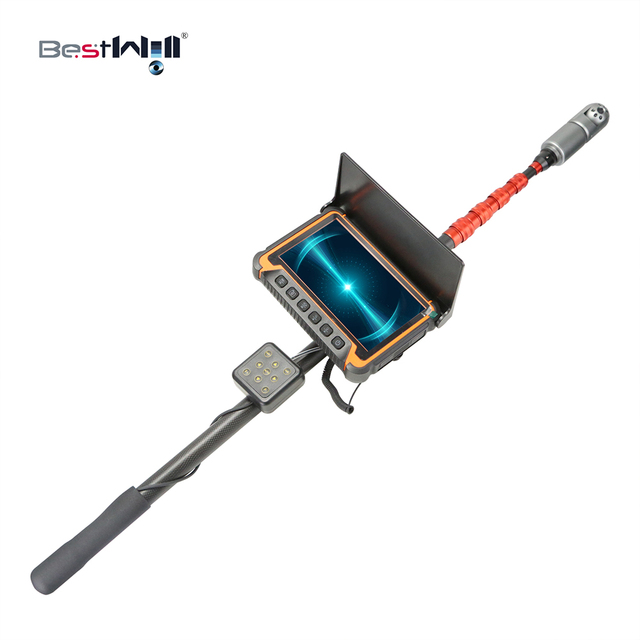 Telescopic Camera 7" LCD Screen 3meters Length Carbon Fiber Pole  Video Inspection Camera with DVR Recording