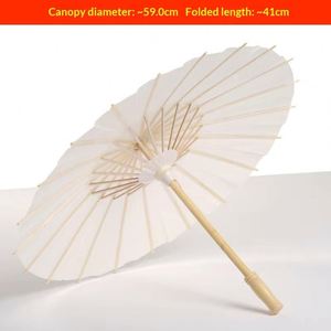 Parasol de mariage en papier blanc chinois pas cher en gros avec logo - Product Image 5