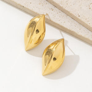 ¡Novedad de 2025! Pendientes de hoja hueca de Metal liso Irregular de acero inoxidable grueso para fiesta para mujer, Boutique de moda - Product Image 4