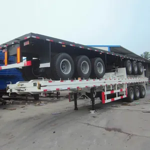 中国高品质制造集装箱半挂车平板拖车待售