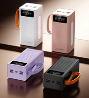 Batterie externe portable 50000 mAh, chargeur rapide, powerbank avec 4 câbles, pack d'alimentation mobile 50000 mAh