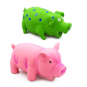 Xuzhou önde gelen pembe yeşil yumuşak Squeak köpek oyuncak kurşunsuz kimyasal içermeyen <span class=keywords><strong>Pet</strong></span> lateks Grunting domuz - Product Image 1
