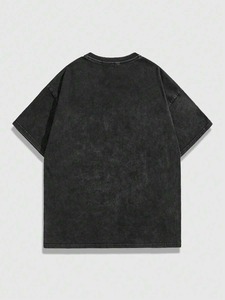 T-shirts noirs surdimensionnés pour hommes, coupe classique, personnalisables par l'usine de confection. F10 - Product Image 3