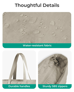 Ultra Light Packable Tote <b>Bag</b> for Travel <b>Lightweight</b> Polyester Foldable Shopping <b>Bag</b> with Zipper Hand <b>Bag</b> - Product Image 3