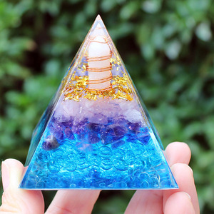 Kogiya Crystal Pyramid Resin Epoxy Craft Desktop Ornament With Internal Engraving Home Decoration <b>Gift</b> - Product Image 2
