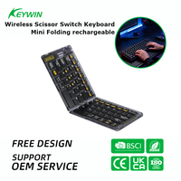 Teclado Inalámbrico Plegable Ultrafino Keywin F01 de 65 Teclas con Interruptores de Tijera, Compatible con Windows, Android e iOS para Laptop/Tablet/Teléfono