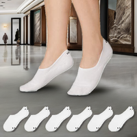 Lot de 6 paires de chaussettes invisibles pour hommes et femmes, antidérapantes, en coton biologique, épaisseur standard, respirantes