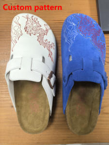 <span class=keywords><strong>Zuecos</strong></span> de Piel de Vaca Color Taupe de Alta Calidad, Mules con Plantilla de Corcho y Soporte de Arco, Sandalias de Otoño Cómodas para Hombre y Mujer - Product Image 6