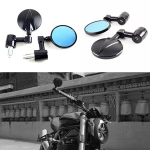 Rétroviseurs de moto ronds CNC de 7/8 po pour guidons de moto de rue et de scooter - Product Image 4