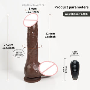 10,6 Zoll realistische kaffee farbene einziehbare <span class=keywords><strong>Penis</strong></span> 10-Gang-Vibration starker Schub Dildo weibliche Masturbation Sexspielzeug Pene - Product Image 6