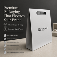 Sac de shopping en papier blanc et gris écologique de luxe avec poignée découpée, logo personnalisé, cadeau, OEM, vente en gros, marque privée