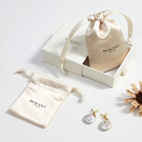 Boyang – Petite Pochette en Satin à Cordon de Serrage pour Bijoux, Emballage Luxe Personnalisé pour Boucles d'Oreilles et Bagues