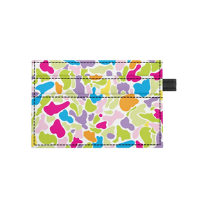Dompet Kartu Wanita Motif Camo Multi-Warna dengan Tarikan, Bahan Kulit PU Minimalis, Anti Pembajakan Data, Model Cloud Camo - Product Image 1