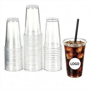 แก้วพลาสติก PET รีไซเคิลใสแบบใช้แล้วทิ้ง ขนาด 360 มล.-1000 มล. สำหรับกาแฟเย็น พร้อมฝาปิด รับผลิตตามสั่ง/ออกแบบตามสั่ง (OEM/ODM) ขายส่ง - Product Image 2