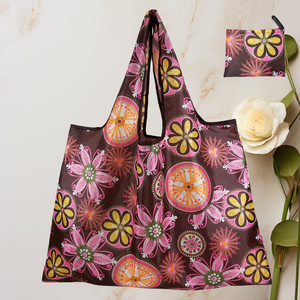 Mailer China Handmade Printed Letter Pattern Foldable <b>Reusable</b> Eco-Friendly 210T Polyester Shopping Tote <b>Bag</b> - Product Image 3