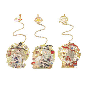 ออกแบบฟรีมังงะสไตล์โลหะชุบทองกลวงทองเหลืองจี้บุ๊คมาร์คของขวัญที่ดีสําหรับของขวัญเด็ก - Product Image 3