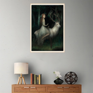 Stile europeo pittura Diy con Kit di numeri per adulti ragazza A cavallo di un cervo pittura digitale decorazioni all'ingrosso - Product Image 2