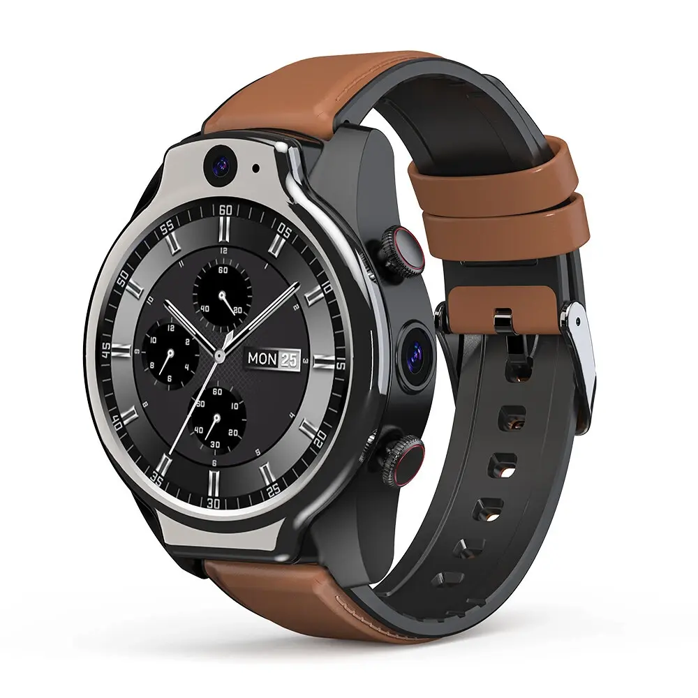 Nieuwe LEM14 Smart Horloge Waterdicht Android 10 Helio P22 4G 64Gb Unlocked 4G 1100Mah Batterij Gezicht id Dual Camera Voor Mannen