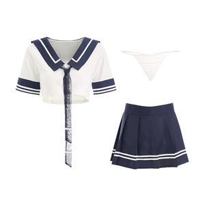 Disfraz Erótico de Estudiante para Mujer 2026, Uniforme Escolar Sexy, Minifalda de Encaje, Top Corto, Lencería - Product Image 6