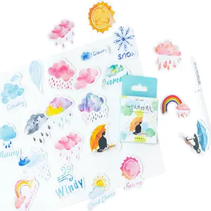 46 Stks/doos Leuke Cartoon Een Persoon Goed Weer Boxed Stickers Dagboek Lijm Jongen Meisje Scrapbooking Decoratieve Diy Stickers