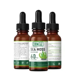 Biocaro OEM Herbal Sea Moss Liquid Drops Soporte de tiroides natural Salud de las articulaciones Bienestar digestivo Extracto de musgo marino Gotas líquidas