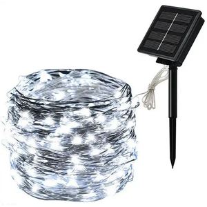 10M 100 LED Copper Wire Cold <b>Light</b> <b>String</b> With Solar Panel Outdoor Garden Decoration - Product Image 1