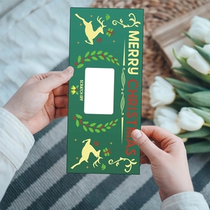 Biglietto Gratta e Vinci <span class=keywords><strong>Natalizio</strong></span> con Sorpresa Regalo Verde Biglietto Regalo Buon Natale Gratta e Vinci con Busta - Product Image 4