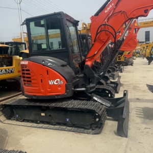 Mini-excavatrice sur chenilles Yanmar Vio55 d'occasion, 5,5 tonnes, d'origine japonaise, à braquage zéro, avec climatisation, à vendre - Product Image 6