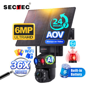 SECTEC kamera 6MP <span class=keywords><strong>36x</strong></span> Zoom 20W AOV güneş pili kırmızı mavi Alarm projektör <span class=keywords><strong>PTZ</strong></span> kamera açık güvenlik CCTV ağ gece görüş - Product Image 1