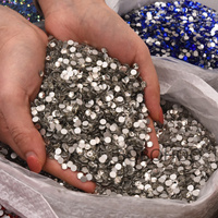 BOBOHOO Vente en gros SS3-SS30 Pierres de verre rondes à facettes plates, strass en cristal pour vêtements
