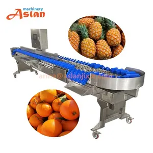 ماكينة فرز وزن الروبيان والسراف والاراناس والبرتقال، آلة فرز وتصفيف تيميت الفواكه والخضروات التجارية عن طريق الوزن