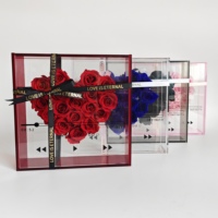 Cadeaux de la Saint-Valentin 2027, rose éternelle dans une boîte en acrylique, cadeau pour petite amie avec rose éternelle