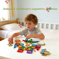 Jinxin 2026, Novedades, Juego de Bloques Magnéticos con Temática de Zoológico en Caja de Hierro, Juguetes para Niños, 45 Piezas, Mini Bloques de Construcción Magnéticos