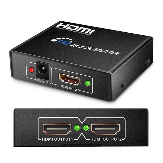 Xput OEM ODM 4K 2K 30Hz 2Port HDMI Video Splitter 1x2 4Kx2K 3D 1080P HDMI Splitter 1 in 2 Out Support 4K30Hz