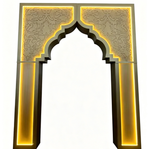 Smooth Popular White Pvc Led Light Stage Background 3d Acrylic India Pattern <b>Backdrop</b> for Wedding Event - Product Image 5